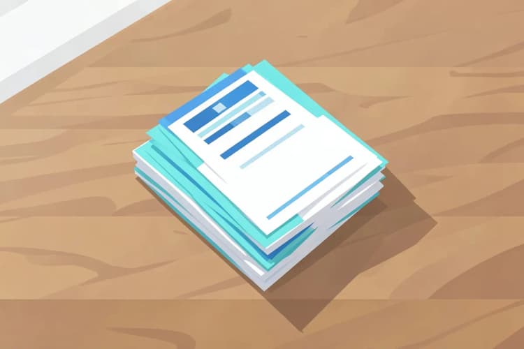 Pilha de contas e documentos sobre uma mesa de madeira.