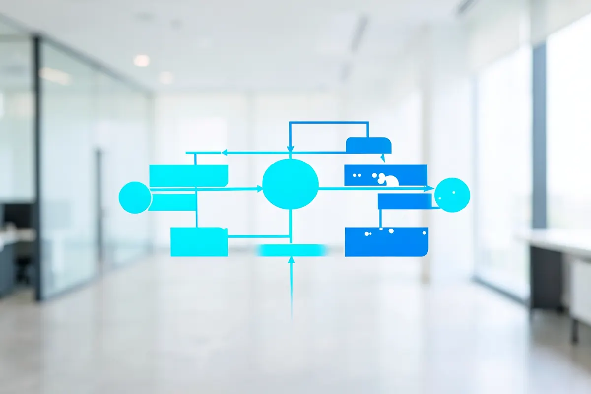 Diagrama de fluxo mostrando a relação entre uma empresa contratante e uma empresa terceirizada, com setas indicando a delegação de tarefas.